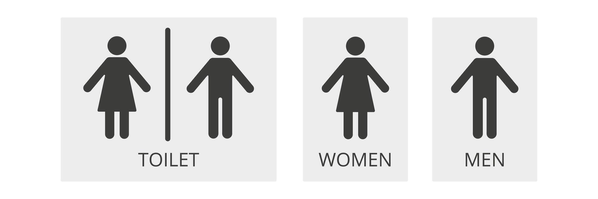 Toilet icon set. Male and female restroom. Illustration. vector