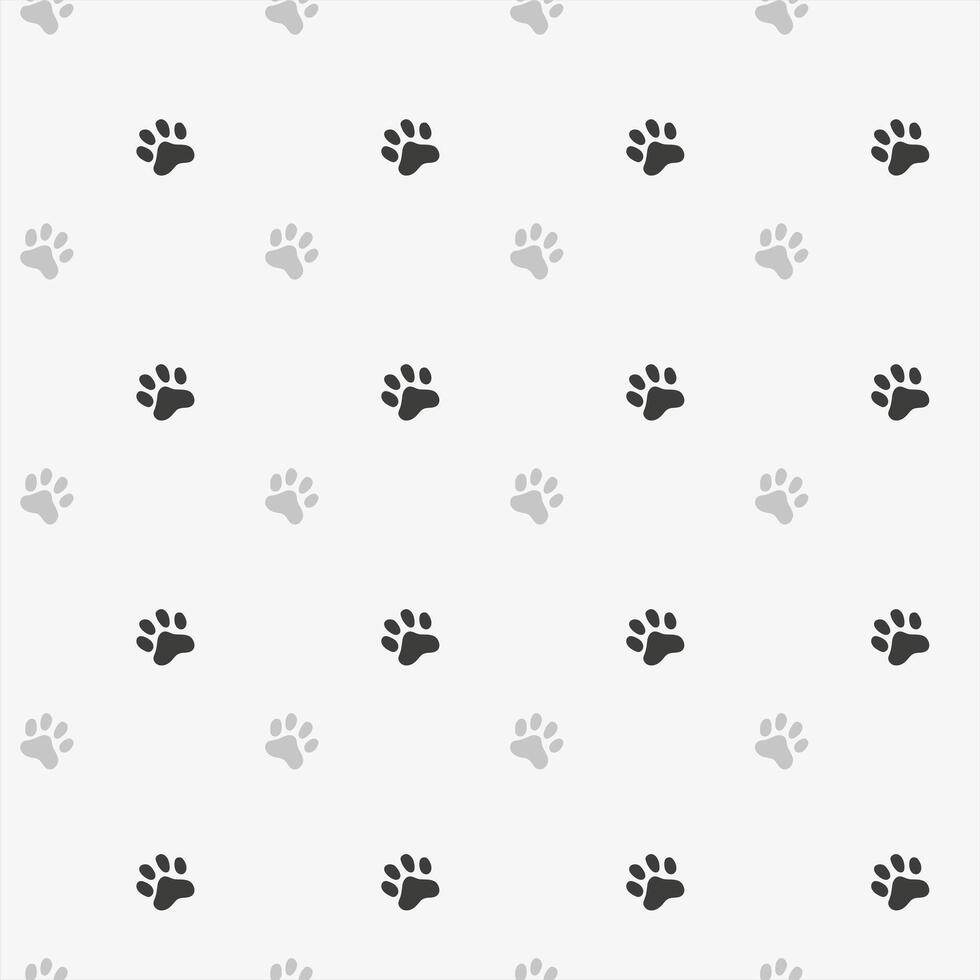 Animal footprints seamless pattern. Cat or dog paws print for textiles and wallpaper vector