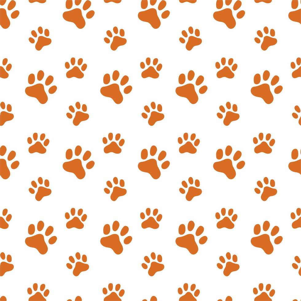 Animal footprints seamless pattern. Cat or dog paws print for textiles and wallpaper. vector