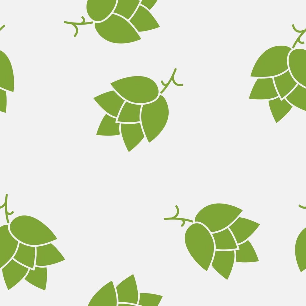 Beer cone pine. Hop seamless pattern. Fest background vector