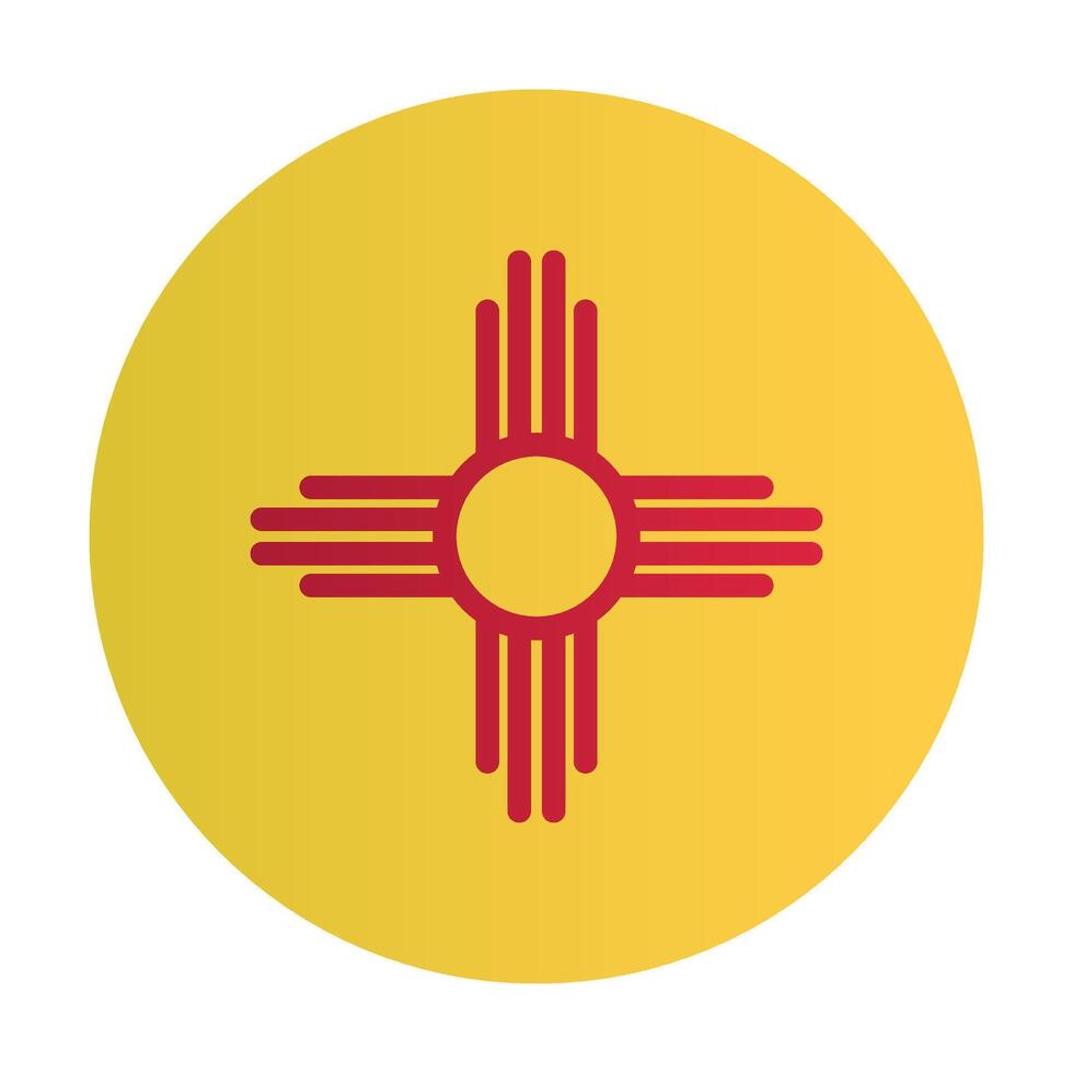 New Mexico State national flag circle. District Area identity vector