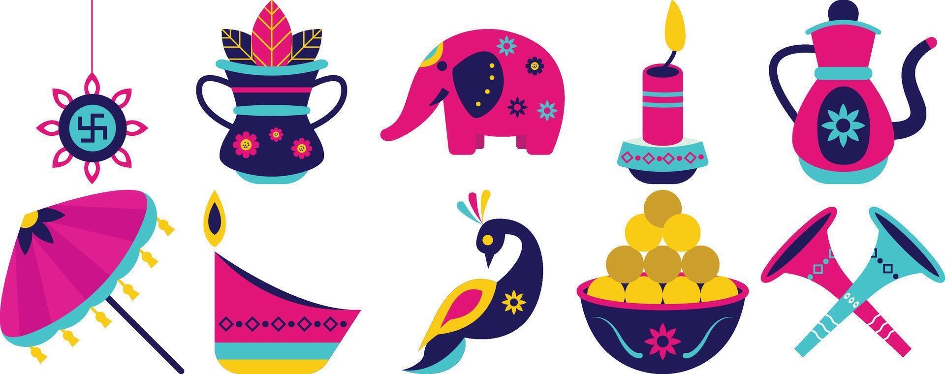 Collection Diwali Element Illustration vector