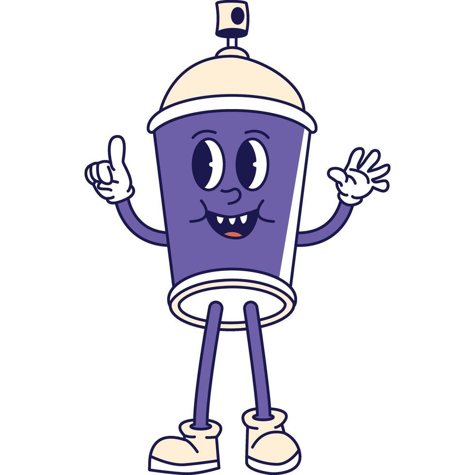 Spray Can Groovy Character Illustration vector