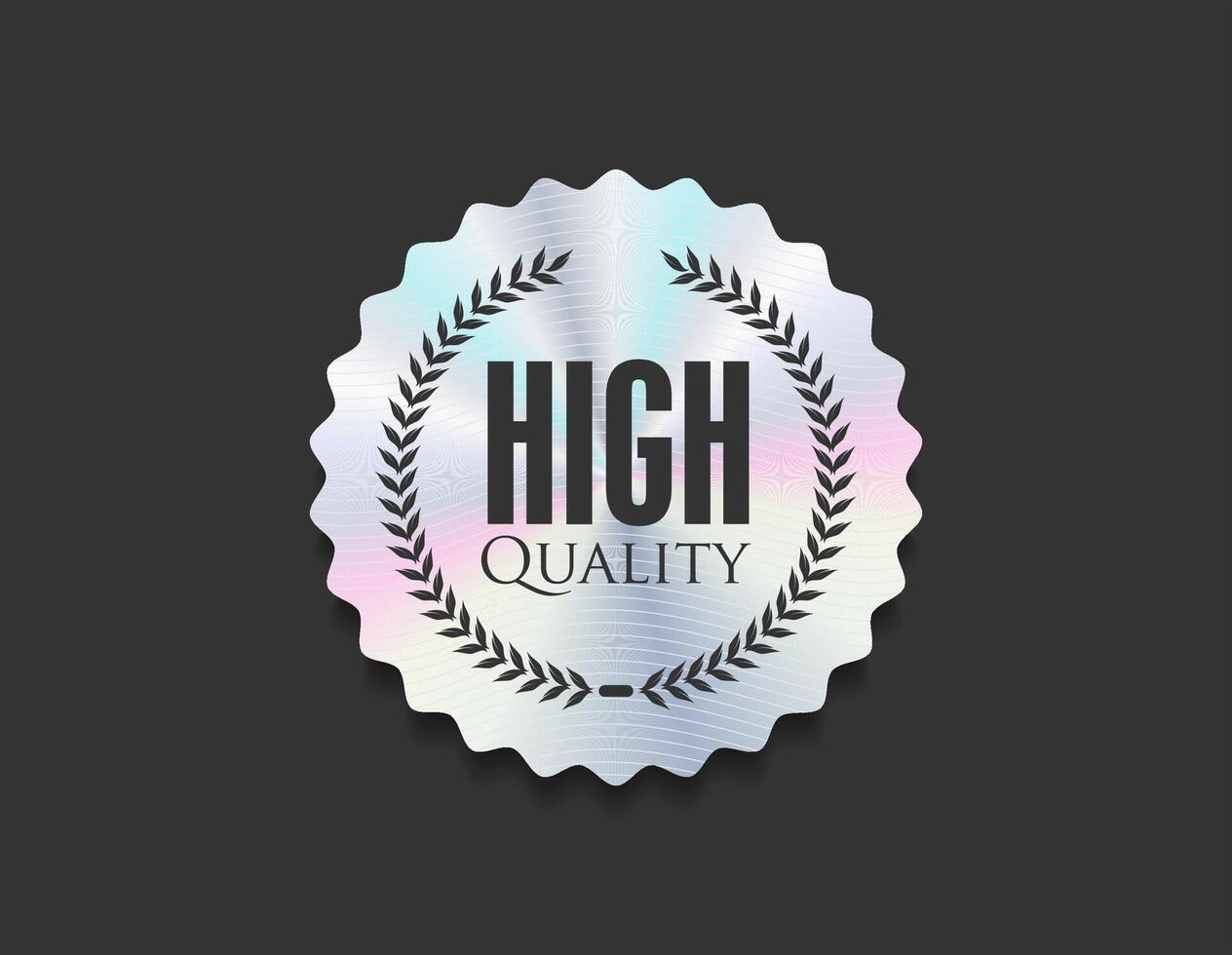 Hologram stickers or labels with holographic premium quality text vector