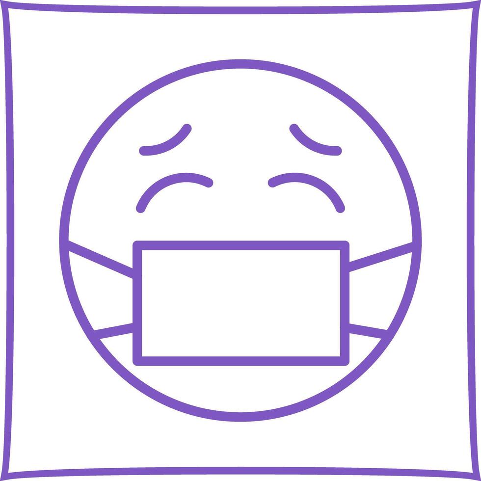 Face with Medical Mask Icon Design vector
