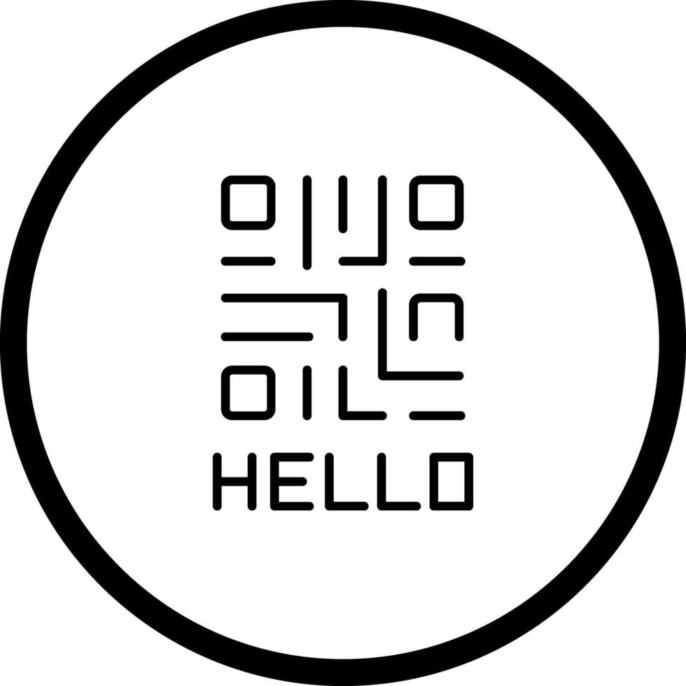QR Code Text Icon Design vector