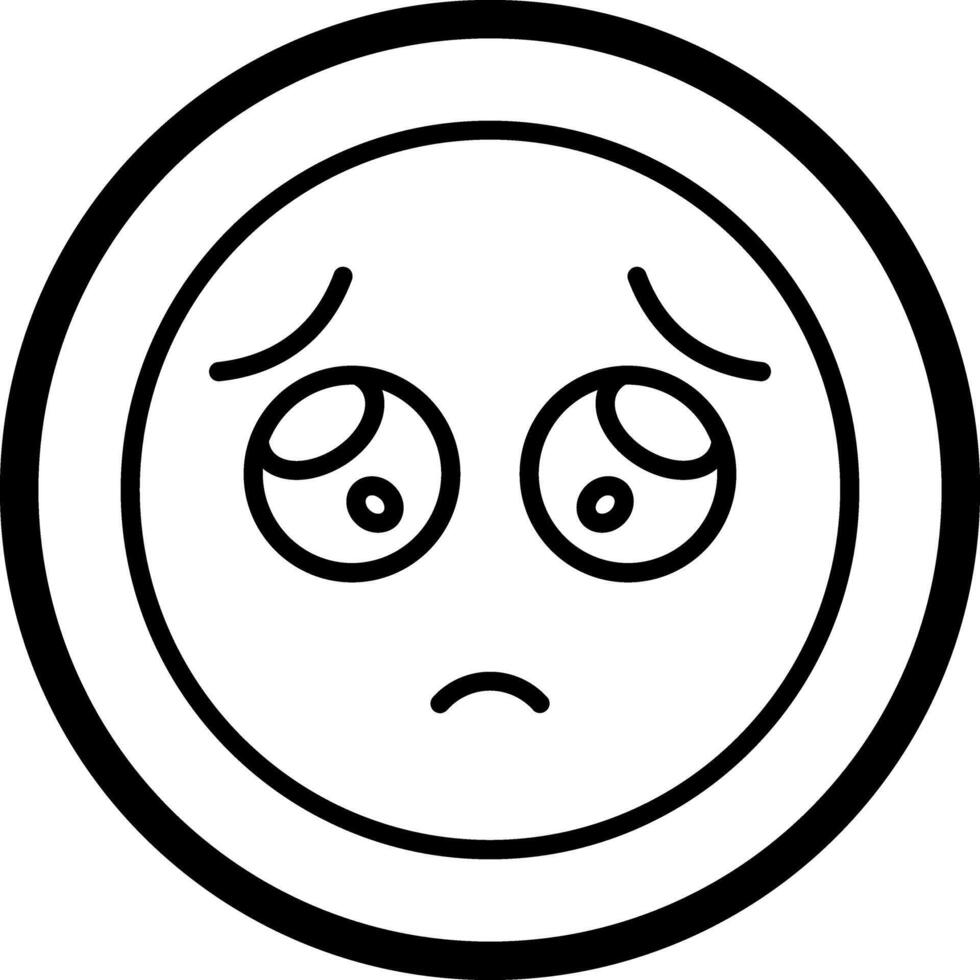 Pleading Face Icon Design vector