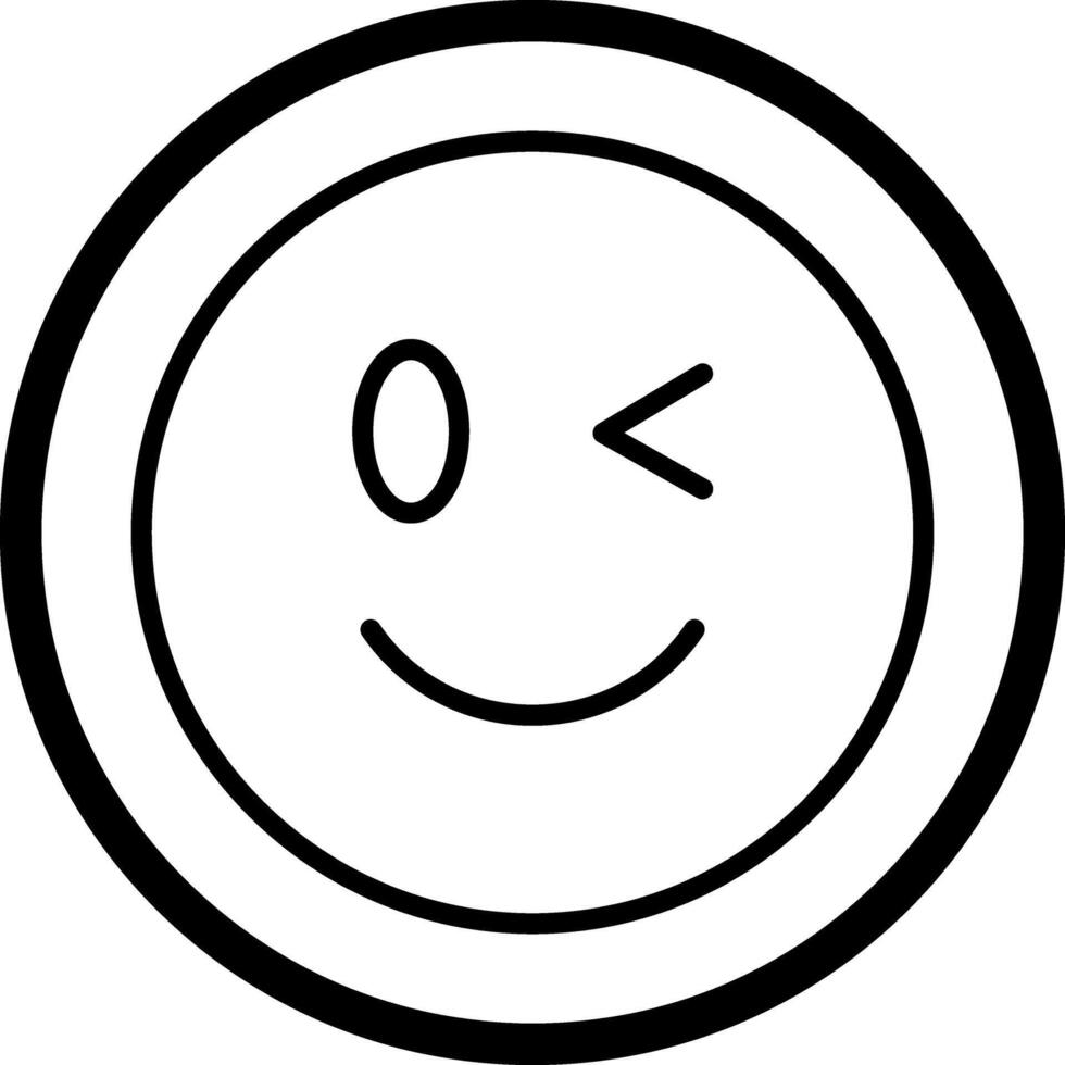 Winking Face Icon Design vector