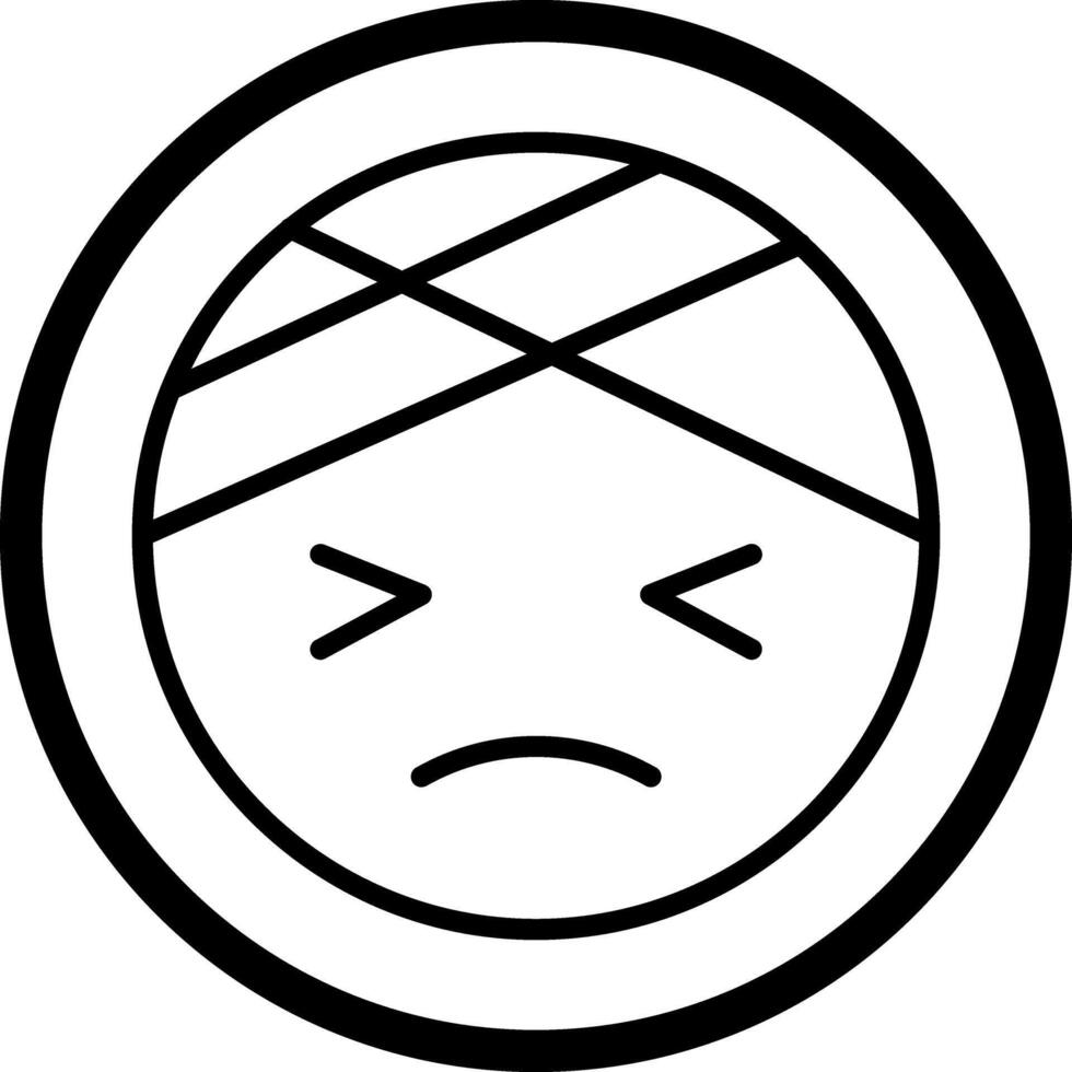 Face with Head-Bandage Icon Design vector