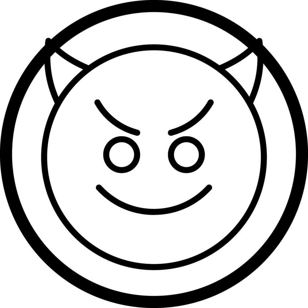 Smiling Face with Horns Icon Design vector