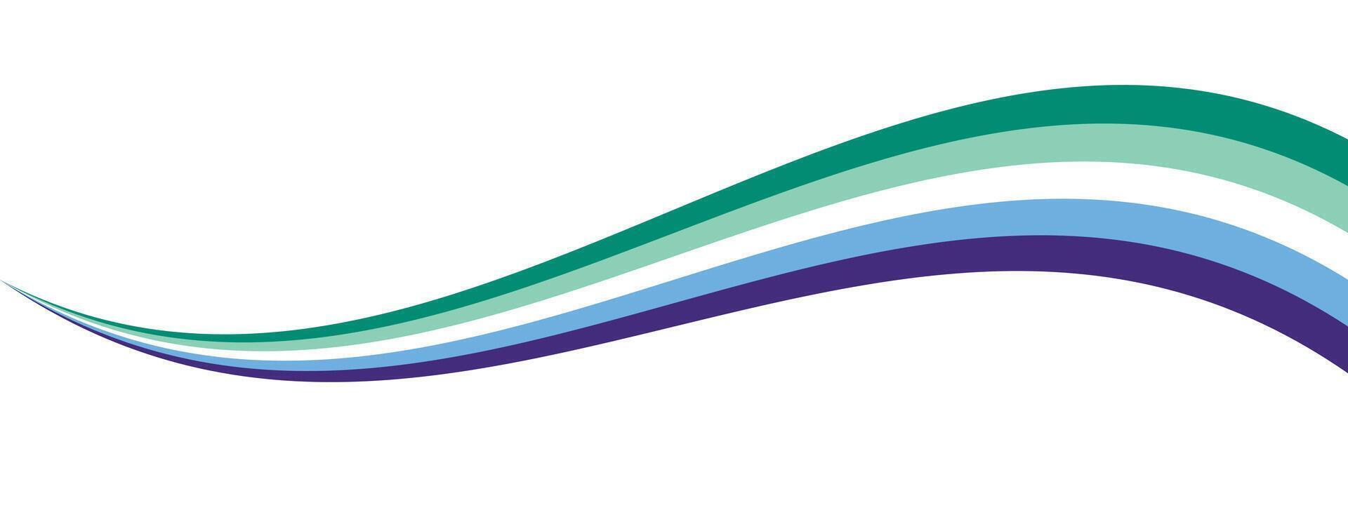 Green, white, blue and purple colored curved line icon, as the colors of the gay man flag. LGBTQI concept. Flat design illustration. vector
