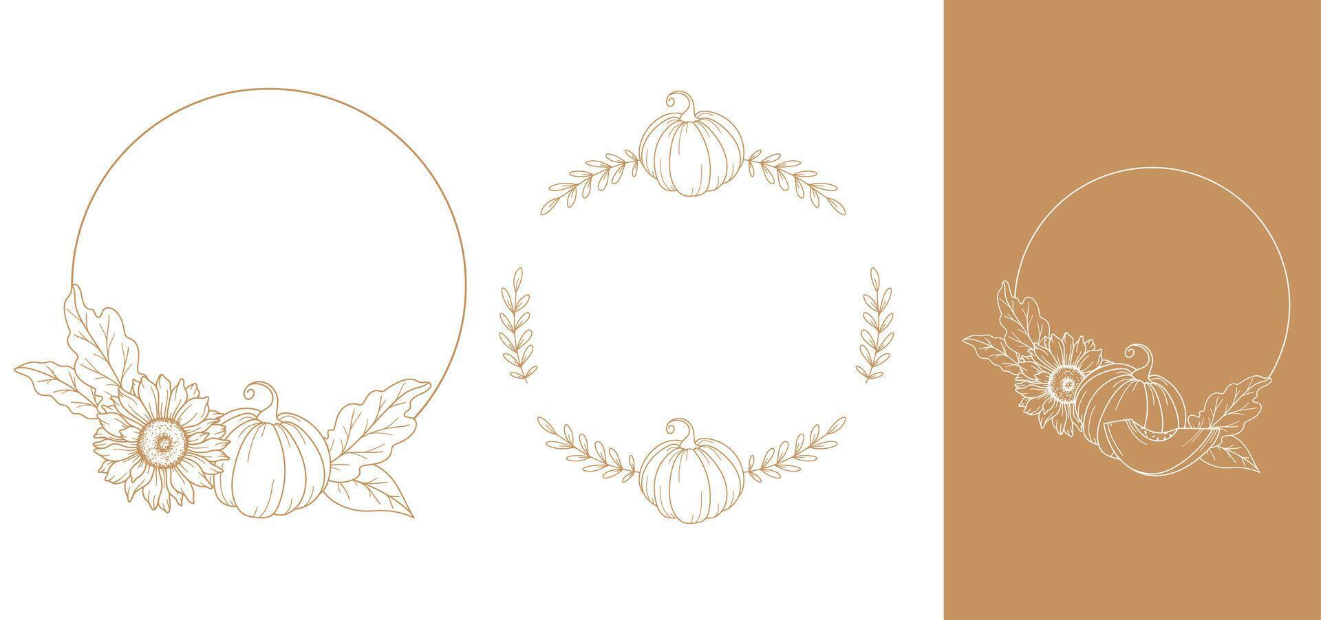 Fall Frames. Fall leaf outline isolated on white. Autumn leaves line art. Leaf Line Art Illustration Hand Drawn. Fall Coloring Page with Leaves. vector