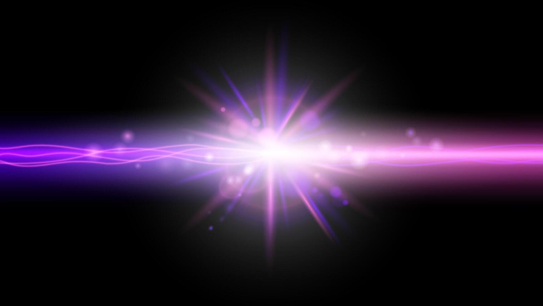 Futuristic lighting effect.Horizontal neon glowing laser lines with flash of light glowing star.Abstract laser beams of light.Neon Light flash strip for modern design. illustration vector