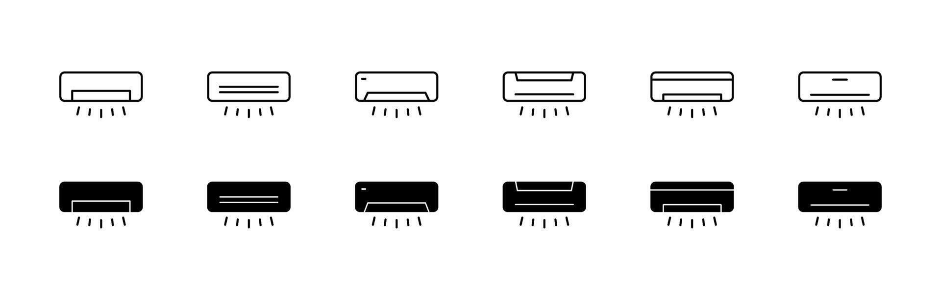 A set of black and white icons of different types of electronic devices vector