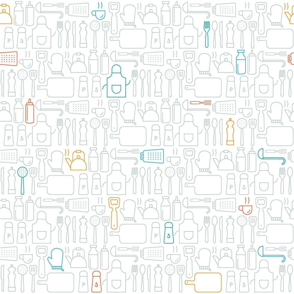 A seamless pattern with various objects and icons vector