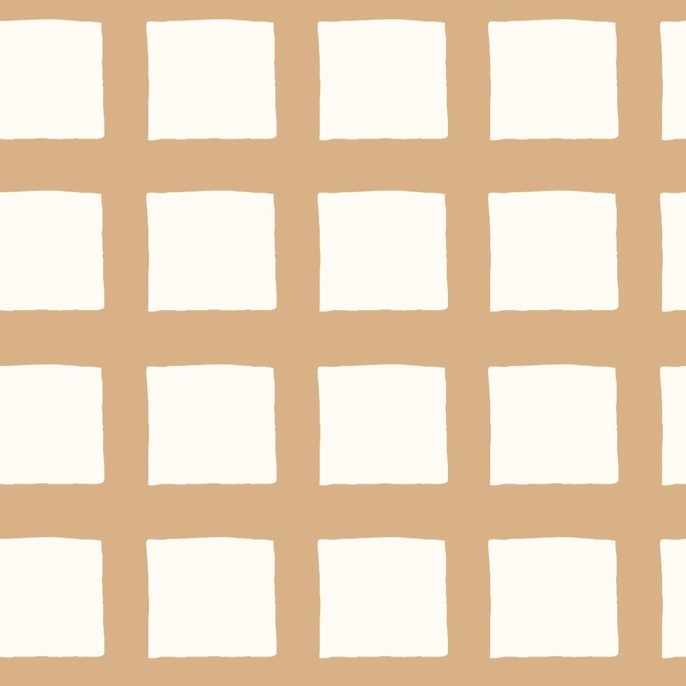 Hand drawn Checkered Beige Seamless Pattern vector