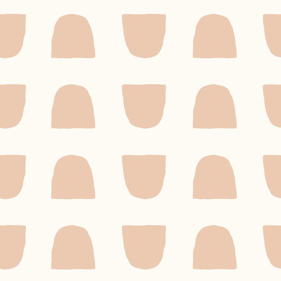 Neutral Beige Seamless Pattern with Minimal Abstract Shapes vector