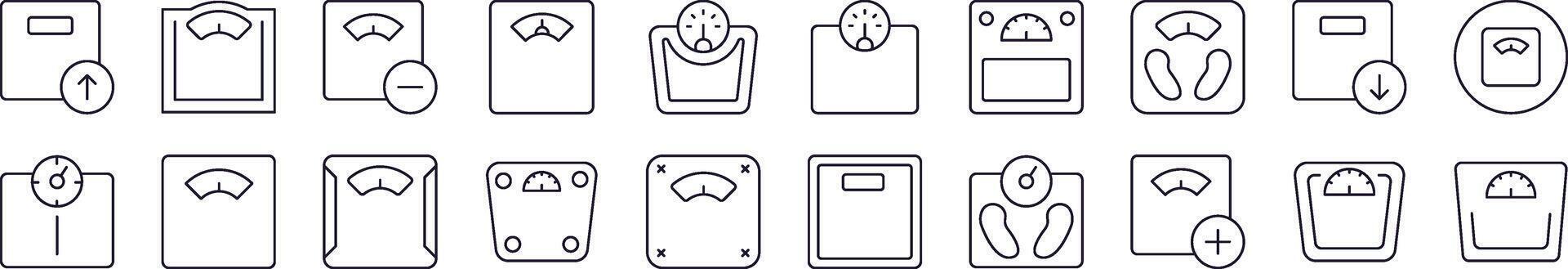 colección de línea íconos de piso escala. editable ataque. minimalista lineal pictograma para diseño de tarjetas, aplicaciones, pancartas, publicaciones vector