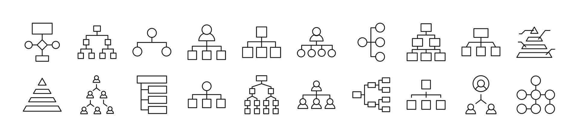 Simple Linear Icon of Hierarchy. Editable Stroke. Minimalistic Linear Pictogram for Design of Cards, Apps, Banners, Posts vector