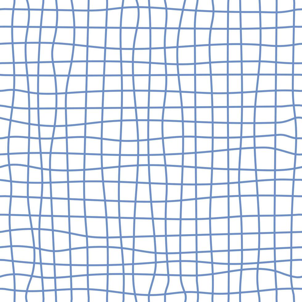 Blue grid background. Squared paper sheet seamless pattern. Hand drawn notebook texture blank sheet backdrop. Illustration isolated on white background. vector