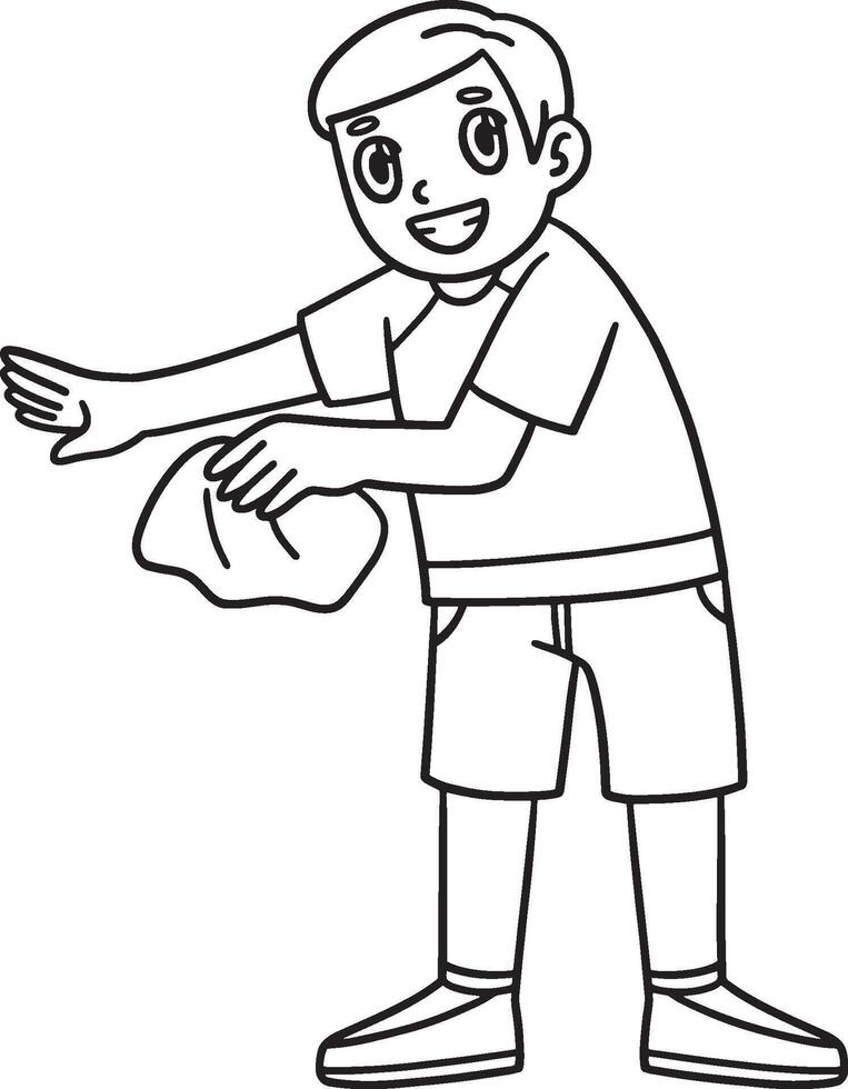 Rowing Oarsman with a Cleaning Towel Isolated vector