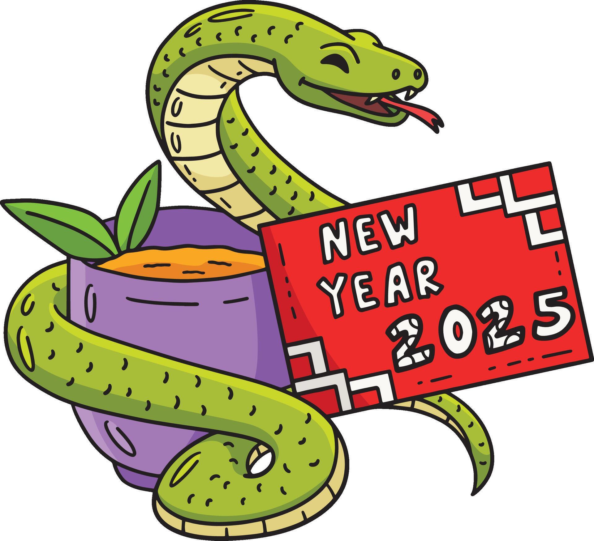 Year of the Snake New Year 2025 Cartoon Clipart 50137531 Vector Art at Vecteezy