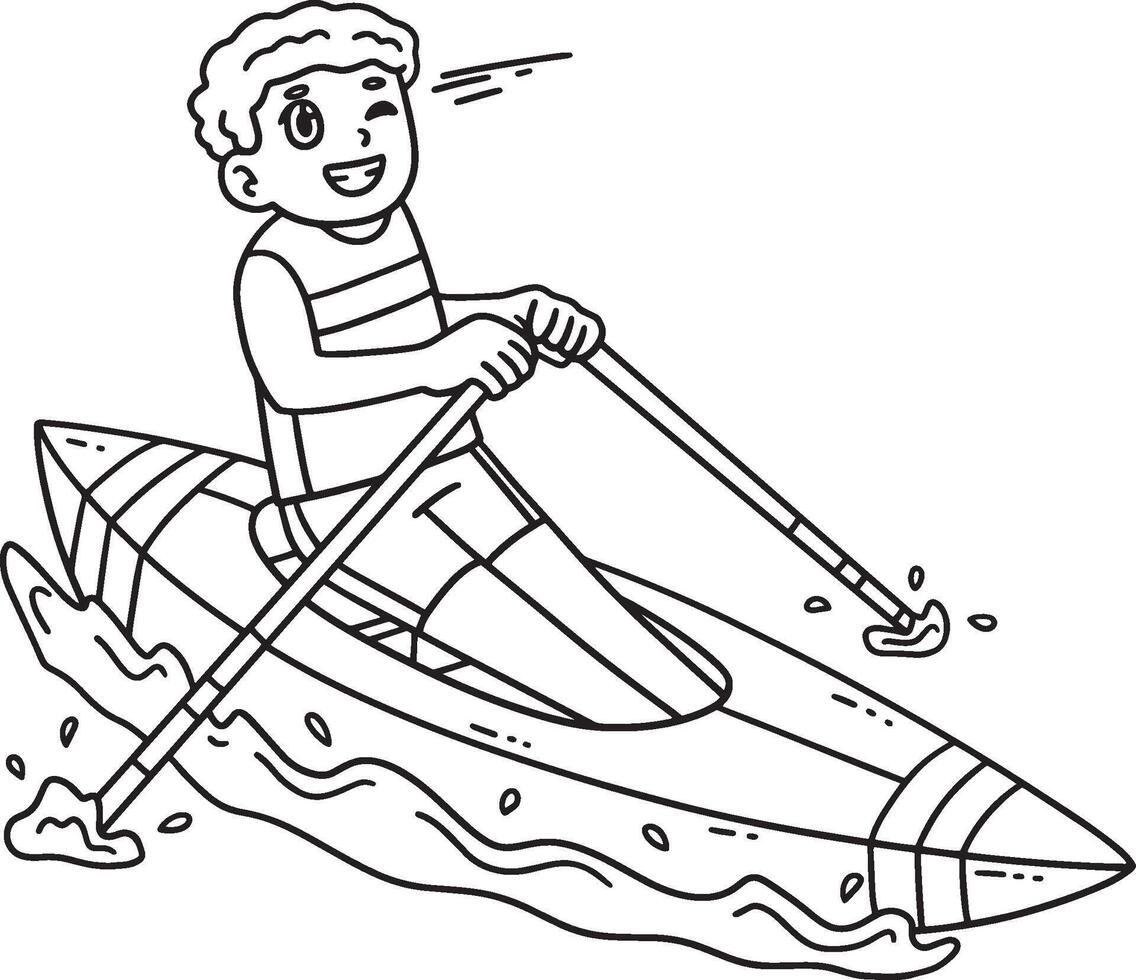 Rowing Oarsman in the Finish Position Isolated vector