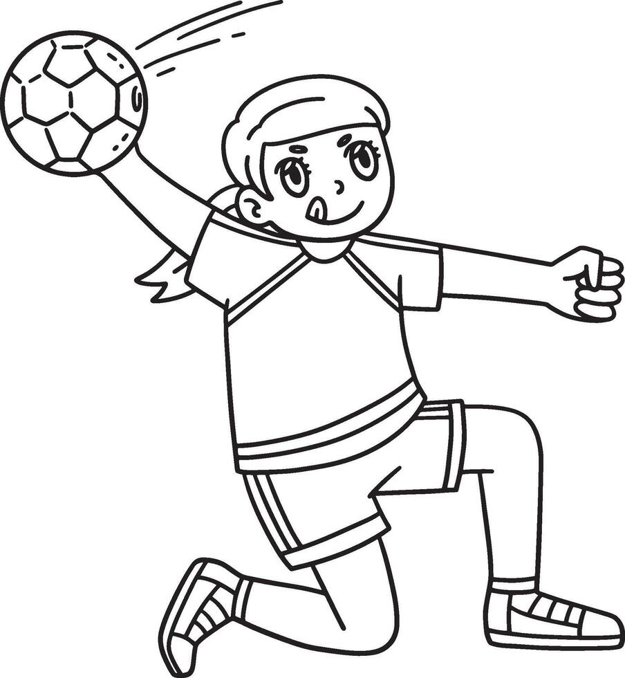 Handball Female Player with a Jump Shot Isolated vector