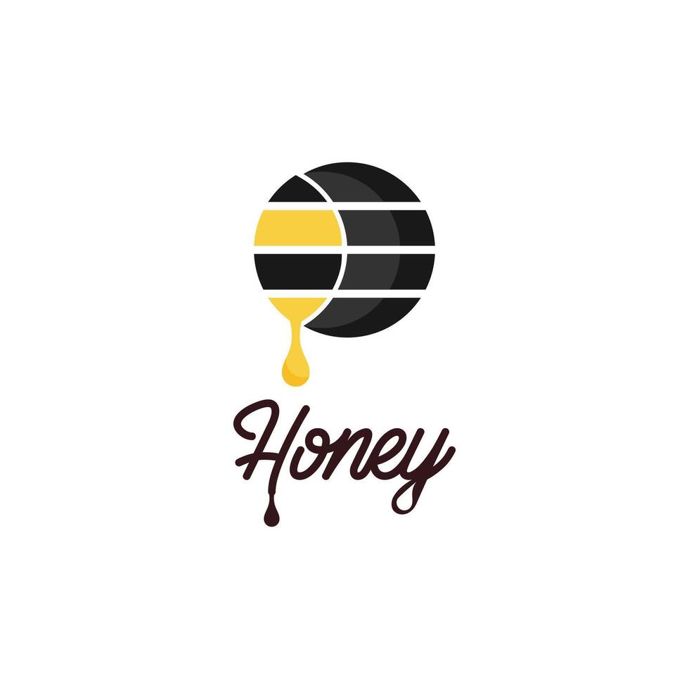 Honey bee logo with creative element design concept idea vector