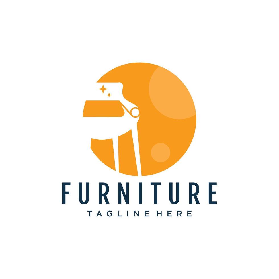 Furniture icon logo design with creative unique concept Premium vector