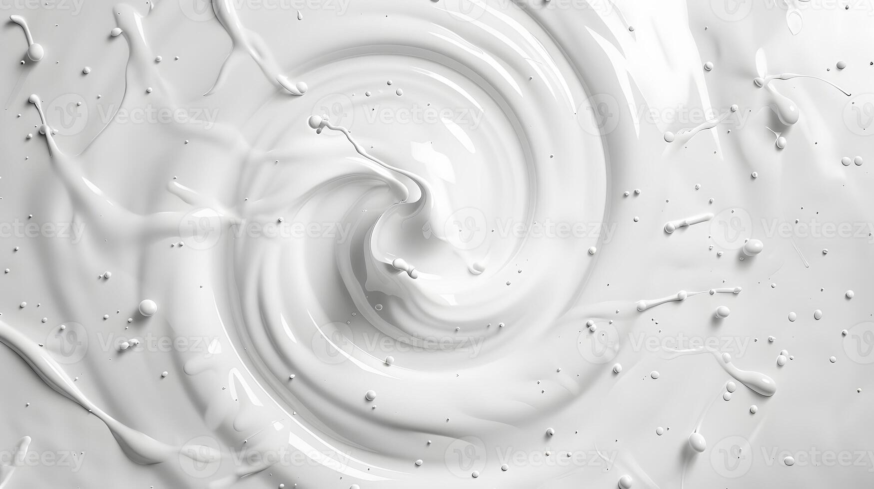 White Swirling Creamy Texture with Smooth Curves and Splashes photo