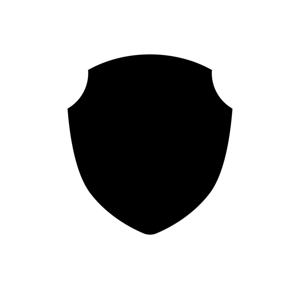 Shield logo template flat illustration, shielding icon in black and white color, security and protector symbol isolated on white background vector