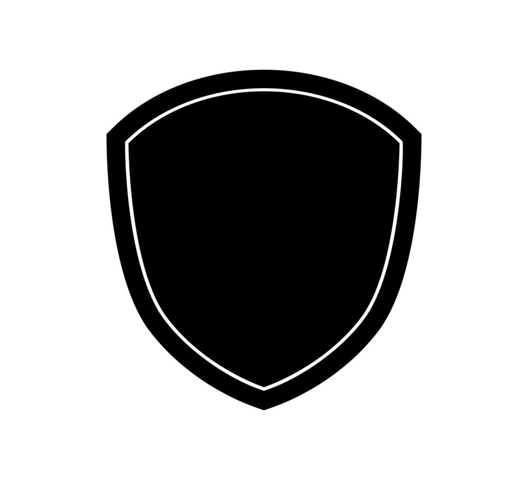 emblem Shield logo template flat illustration, shielding icon in black and white color, security and protector symbol isolated on white background vector
