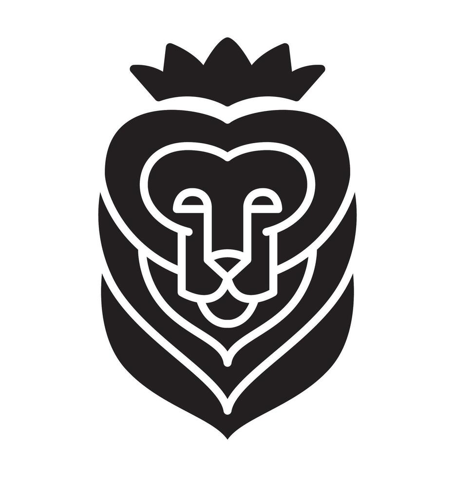 Luxury brand lion with a crown head shield logo design. icon element for business project. Concept stability and protect your investments isolated on white background vector