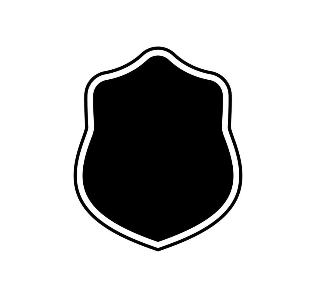 emblem Shield logo template flat illustration, shielding icon in black and white color, security and protector symbol isolated on white background vector