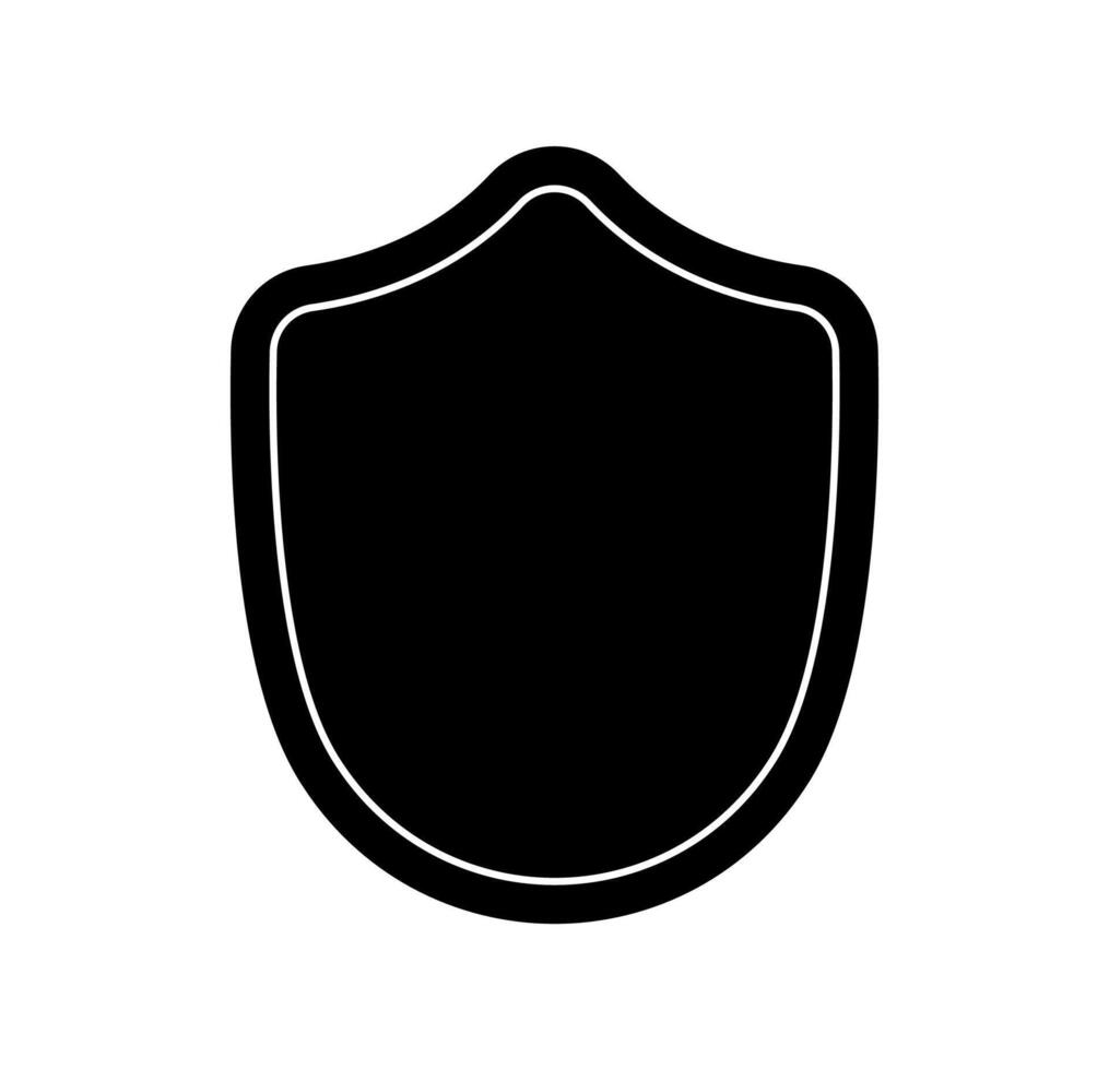 Shield logo template flat illustration, shielding icon in black and white color, security and protector symbol isolated on white background vector
