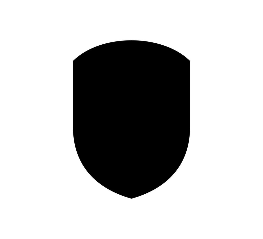 emblem Shield logo template flat illustration, shielding icon in black and white color, security and protector symbol isolated on white background vector