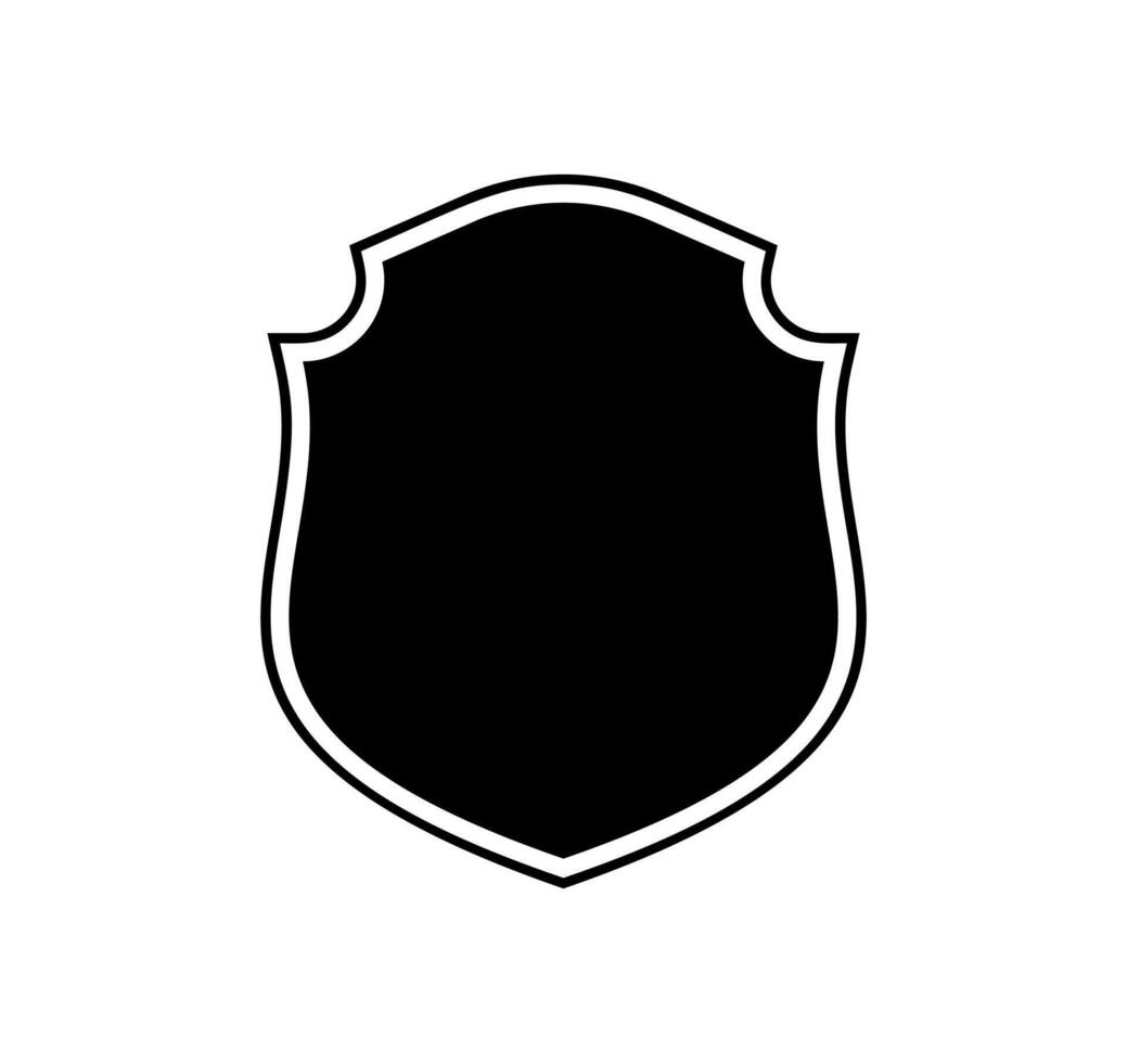 Shield logo template flat illustration, shielding icon in black and white color, security and protector symbol isolated on white background vector