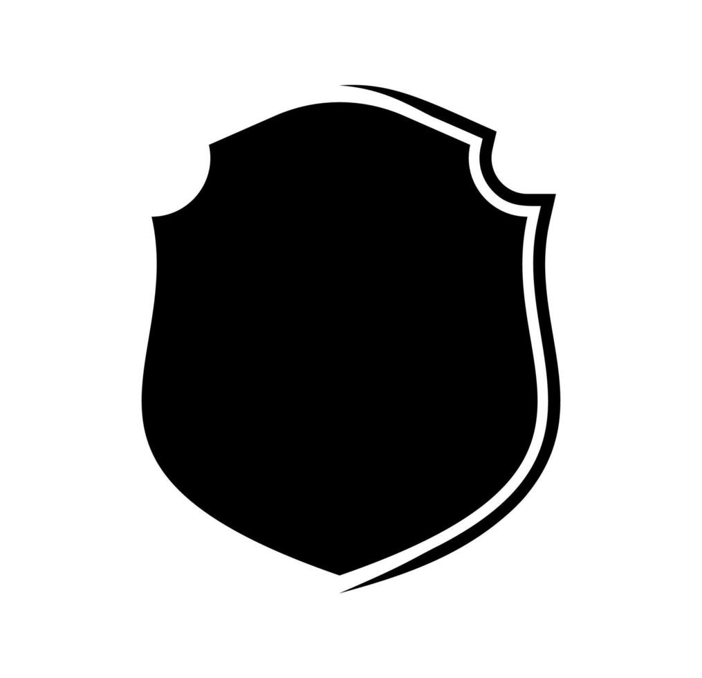 Shield logo template flat illustration, shielding icon in black and white color, security and protector symbol isolated on white background vector