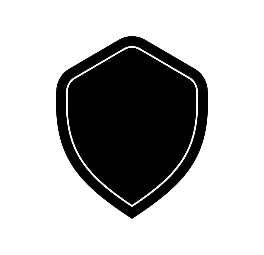 Shield logo template flat illustration, shielding icon in black and white color, security and protector symbol isolated on white background vector