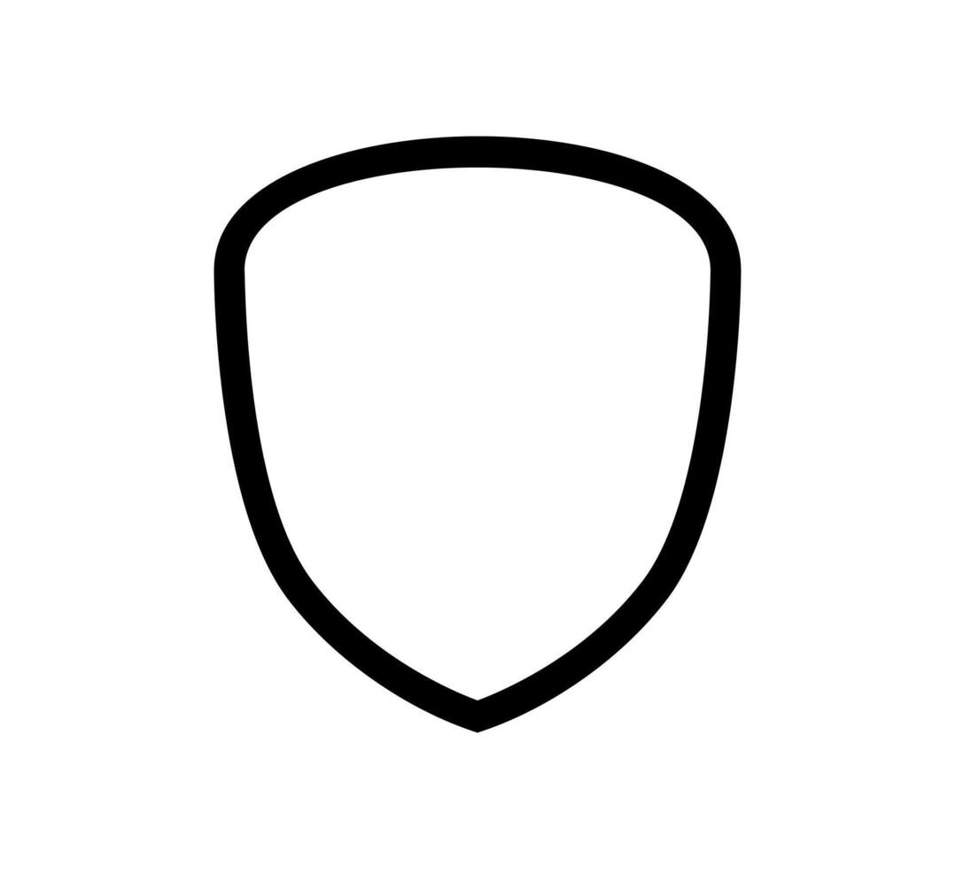 Black Shield frame Logo. template outline Sign of Protection, Guard and Security. Insurance or Immunity Symbol. Empty icon design isolated on white background vector