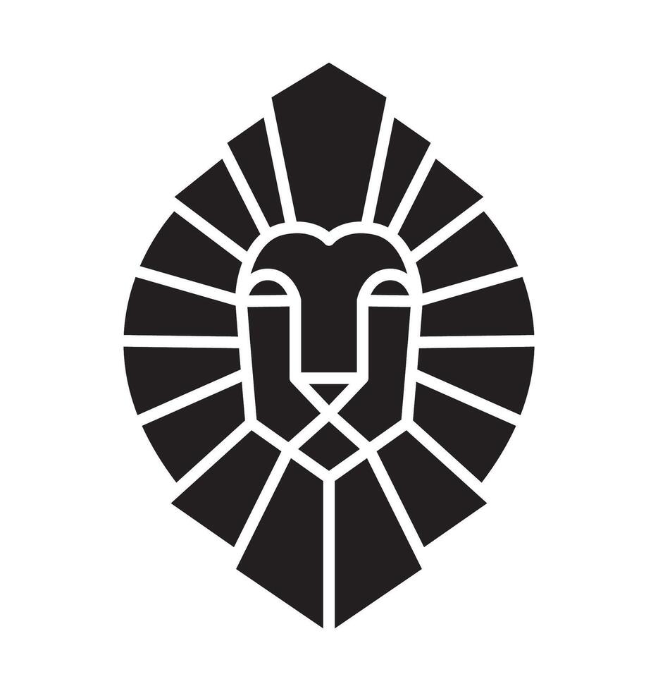 Lion head shield logo silhouette design. Crest icon. Luxury brand element for business project. Concept stability and protect your investments isolated on white background vector