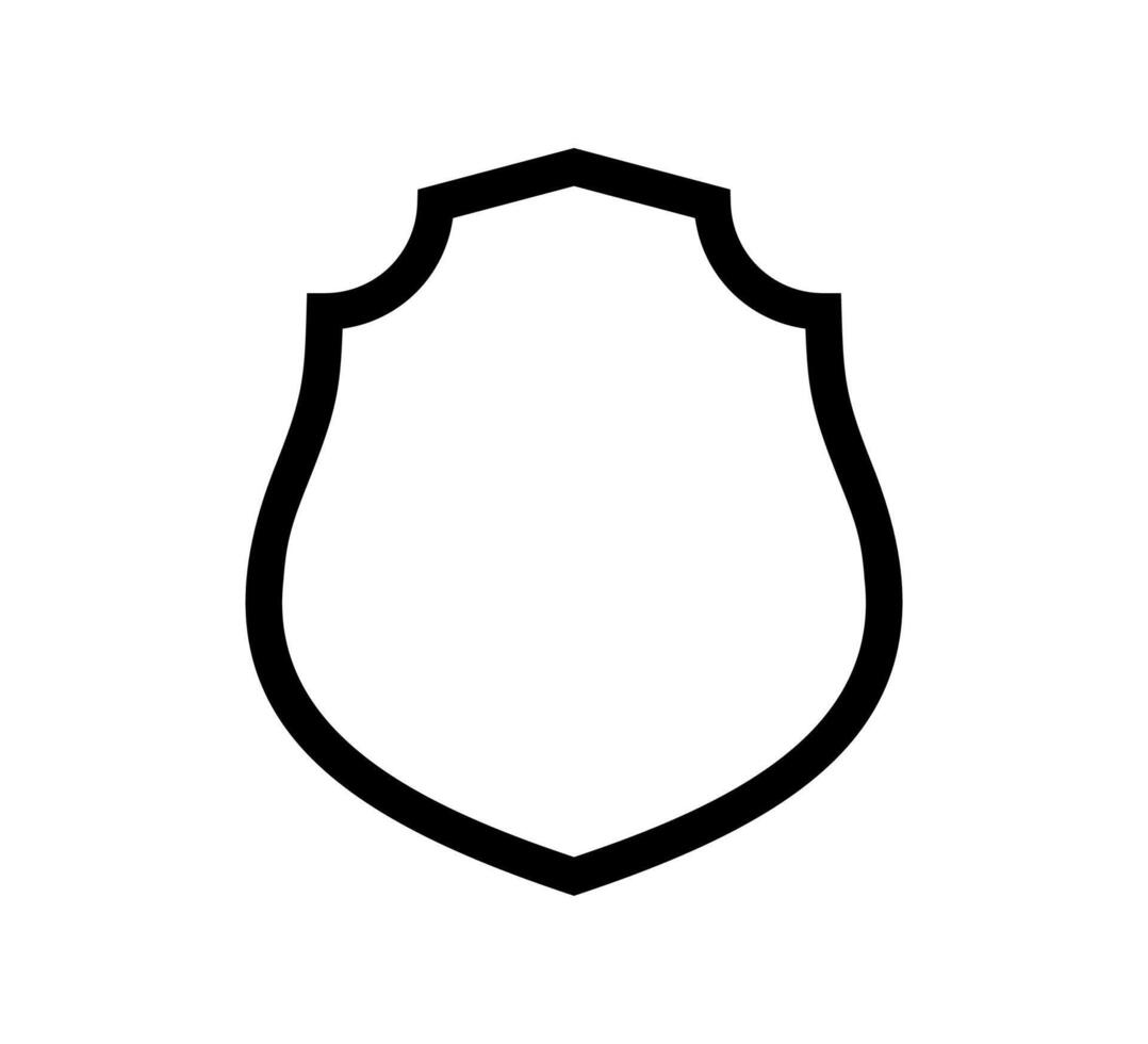 emblem Shield frame Logo. template outline Sign of Protection, Guard and Security. Insurance or Immunity Symbol. Empty icon design isolated on white background vector