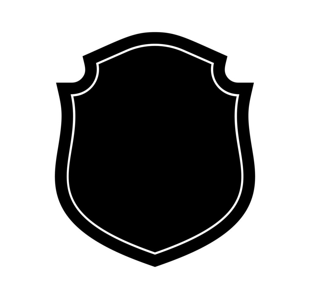 Shield logo template flat illustration, shielding icon in black and white color, security and protector symbol isolated on white background vector