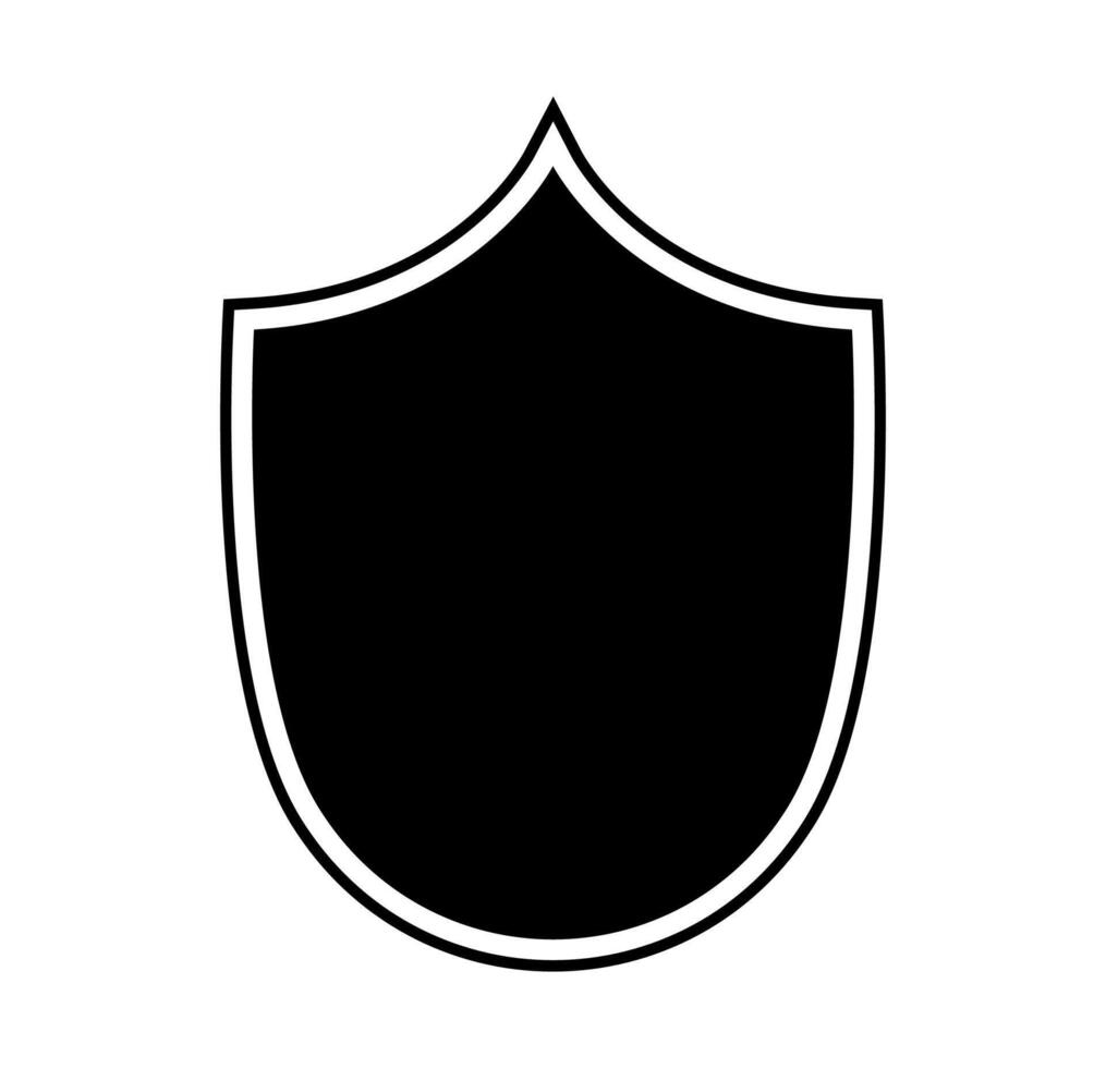 emblem Shield logo template flat illustration, shielding icon in black and white color, security and protector symbol isolated on white background vector