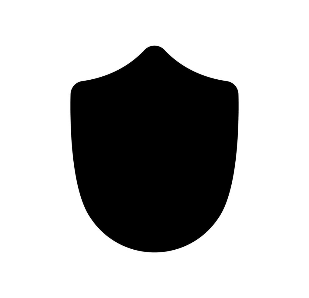 emblem Shield logo template flat illustration, shielding icon in black and white color, security and protector symbol isolated on white background vector