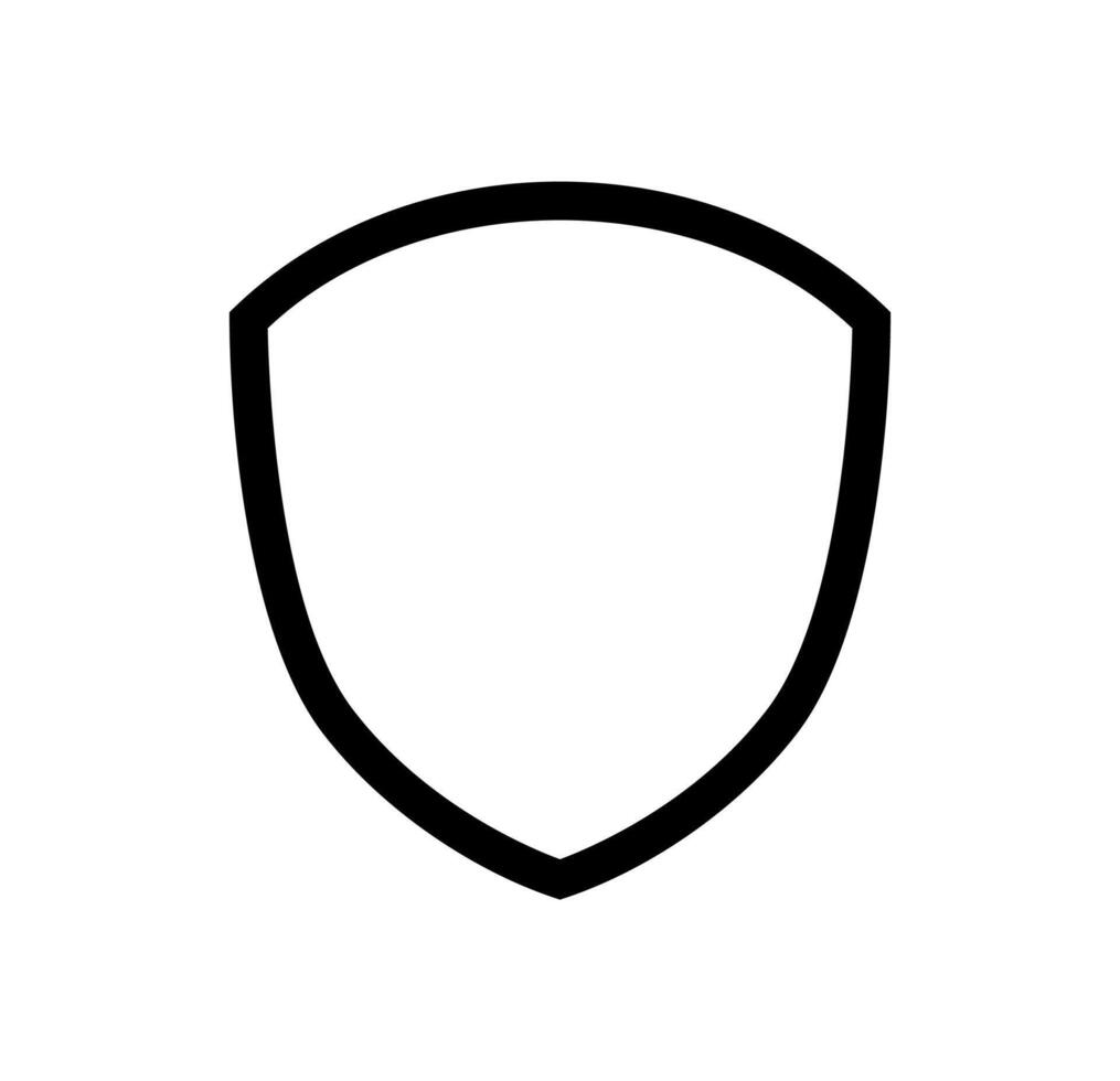 emblem Shield frame Logo. template outline Sign of Protection, Guard and Security. Insurance or Immunity Symbol. Empty icon design isolated on white background vector