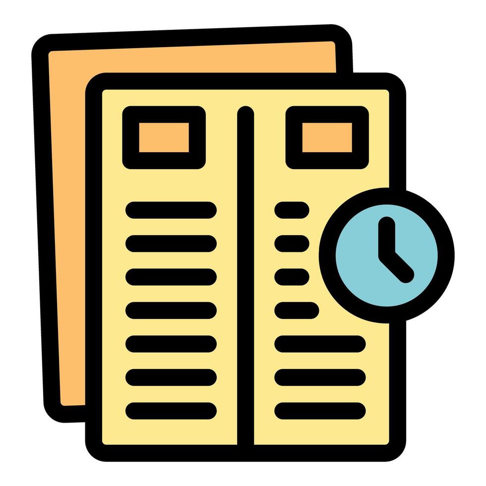 Clock showing deadline of documents for business management vector