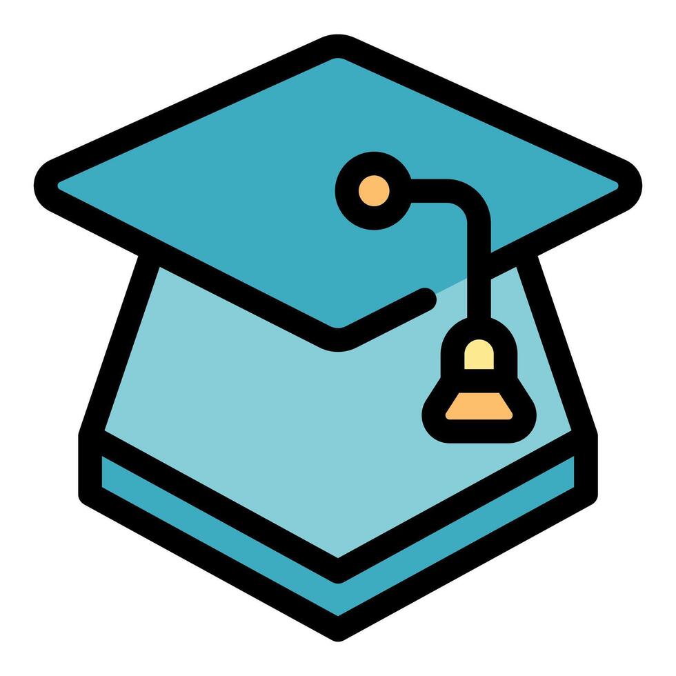 Blue graduation cap representing achieving degree vector
