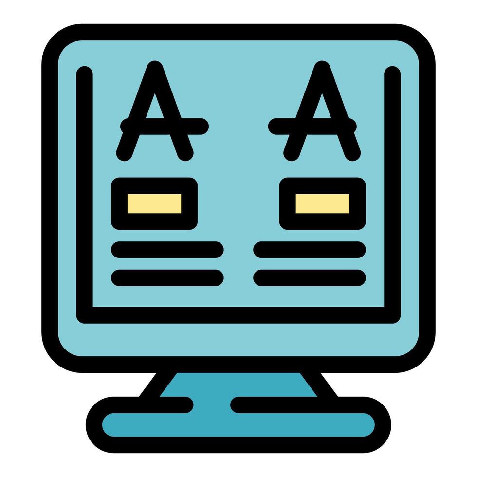 Desktop computer displaying web design interface for online education vector